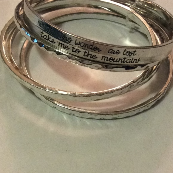 Free People Silver Scripted Bangles🌷 - Picture 2 of 4